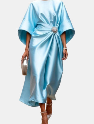 Ava | Sleeve Satin Long Elegant Dress