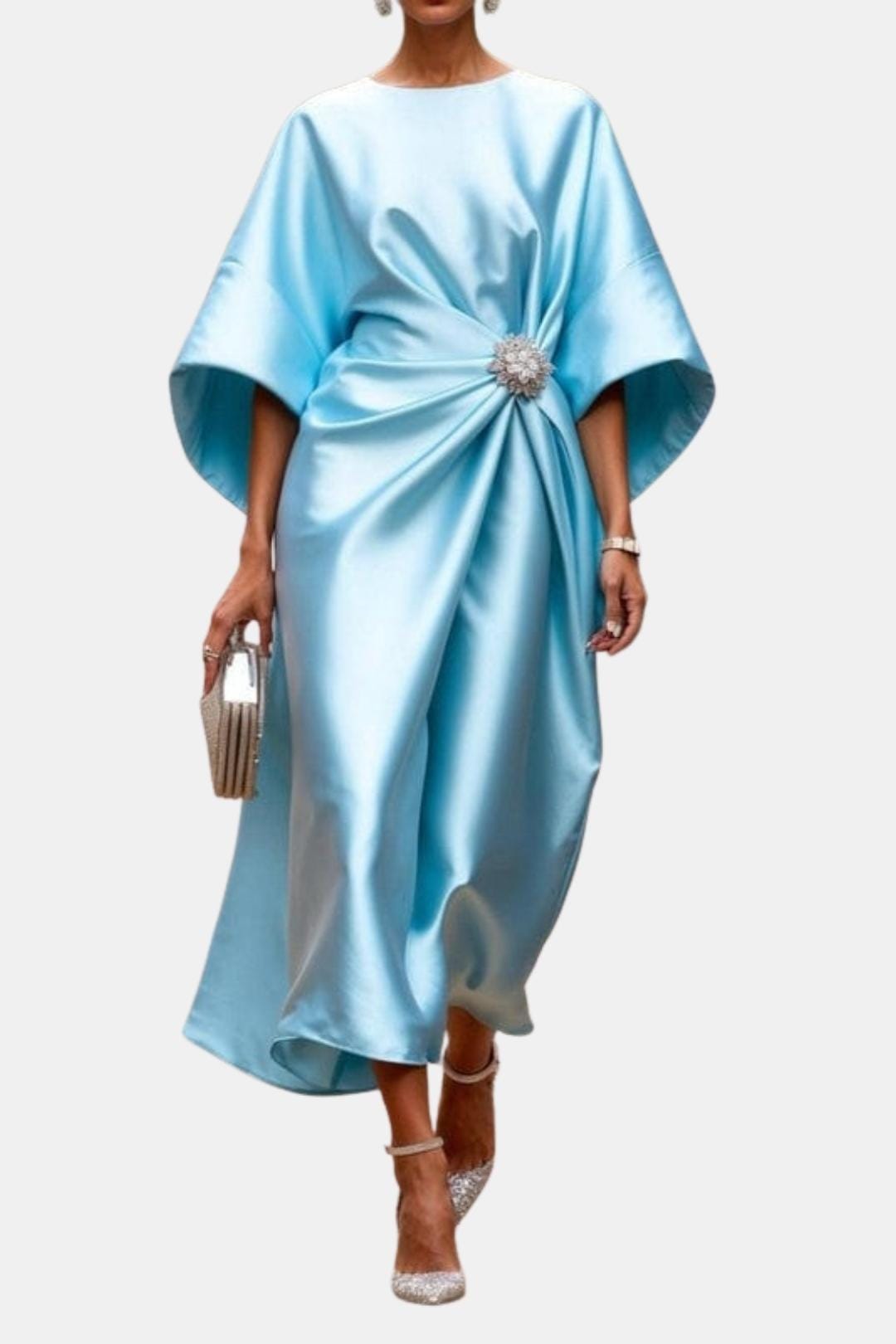 Ava | Sleeve Satin Long Elegant Dress
