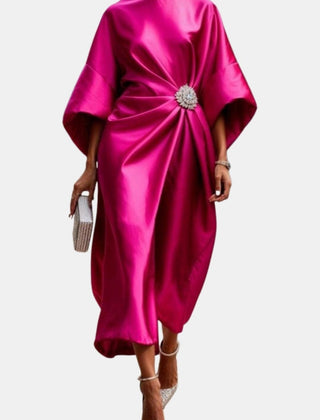 Ava | Sleeve Satin Long Elegant Dress