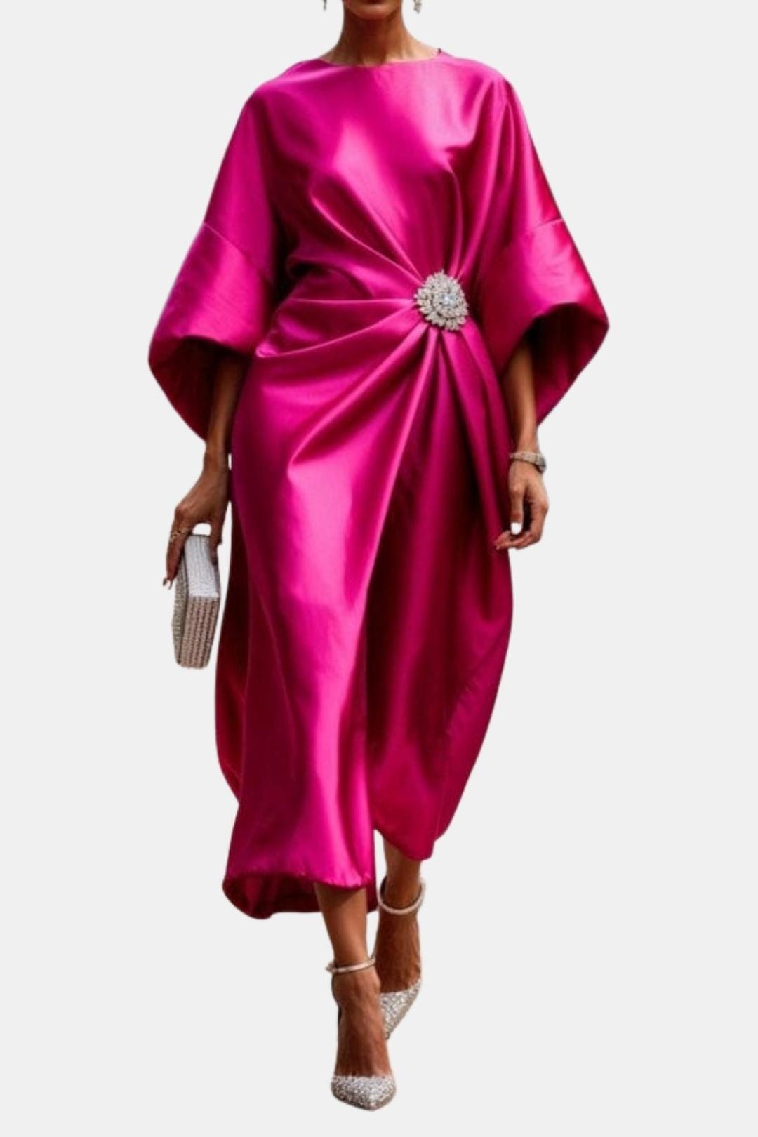Ava | Sleeve Satin Long Elegant Dress