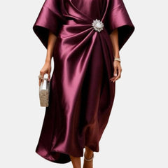 Ava | Sleeve Satin Long Elegant Dress