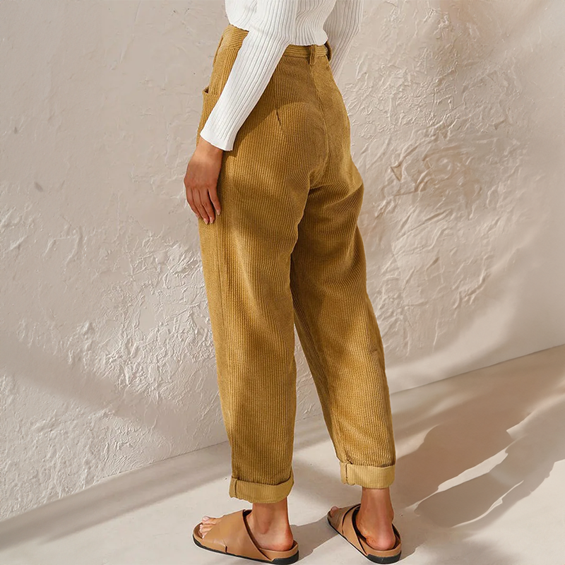 Henrietta | Women's High Waisted Tapered Corduroy Pants