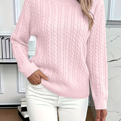 Ava | Cable Knit Neck Round Jumper