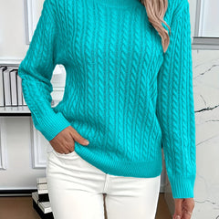 Ava | Cable Knit Neck Round Jumper