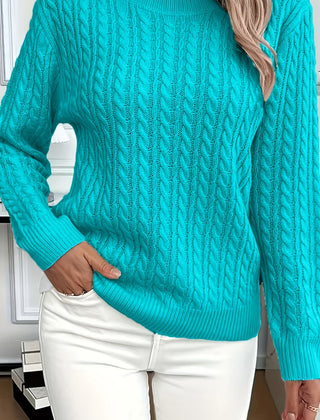 Ava | Cable Knit Neck Round Jumper