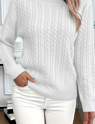 Ava | Cable Knit Neck Round Jumper