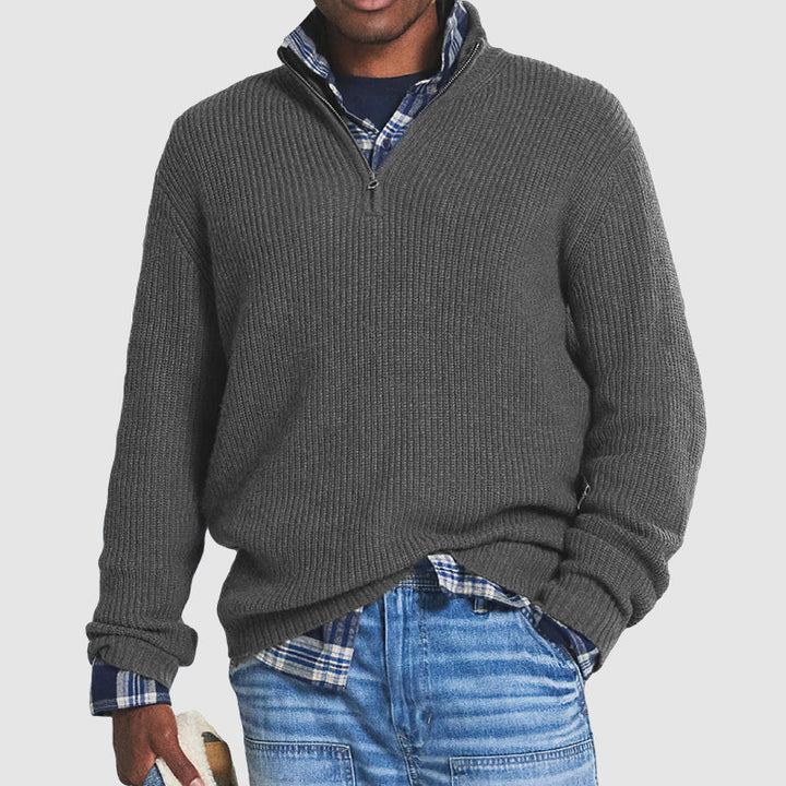 Gideon | Men's Ribbed Quarter Zip Sweater