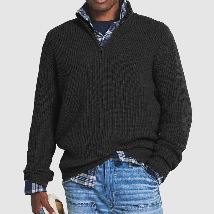 Gideon | Men's Ribbed Quarter Zip Sweater