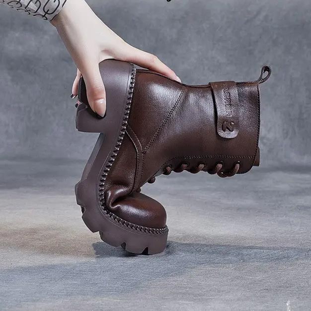 Junia | Women's Lined Lace Up Platform Ankle Boots