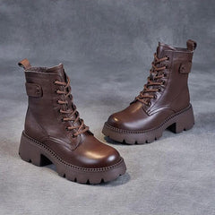 Junia | Women's Lined Lace Up Platform Ankle Boots