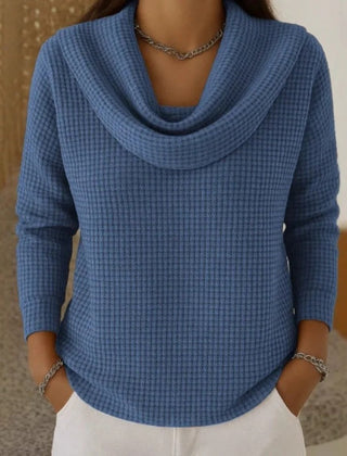 Emma | Cowl Neck Satin Black Top