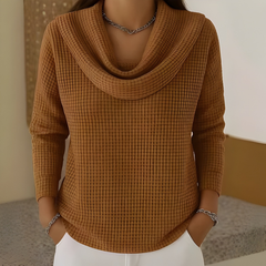 Emma | Cowl Neck Satin Black Top