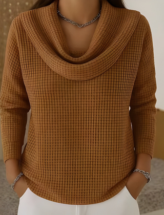 Emma | Cowl Neck Satin Black Top