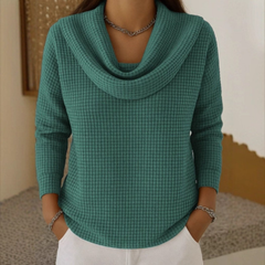Emma | Cowl Neck Satin Black Top