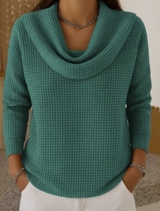 Emma | Cowl Neck Satin Black Top