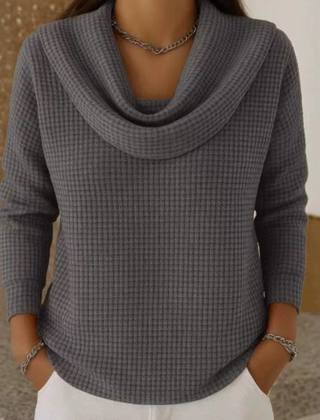 Emma | Cowl Neck Satin Black Top