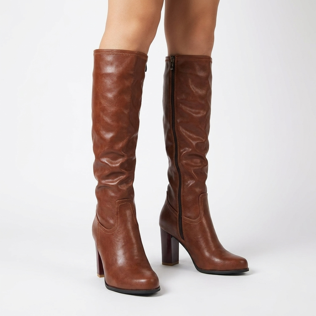 Golda | Block Heel Knee High Boots