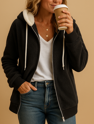 Liam | Zip Hooded Fleece Cardigan