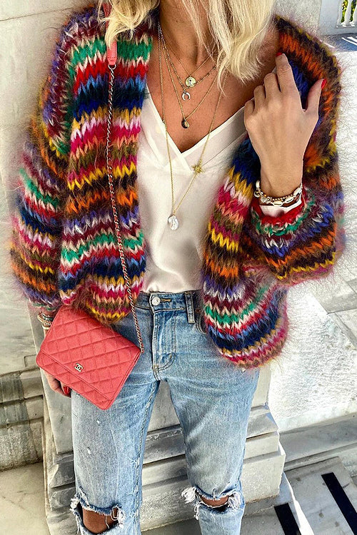 Marisol Cardigan Colourful Open Knit