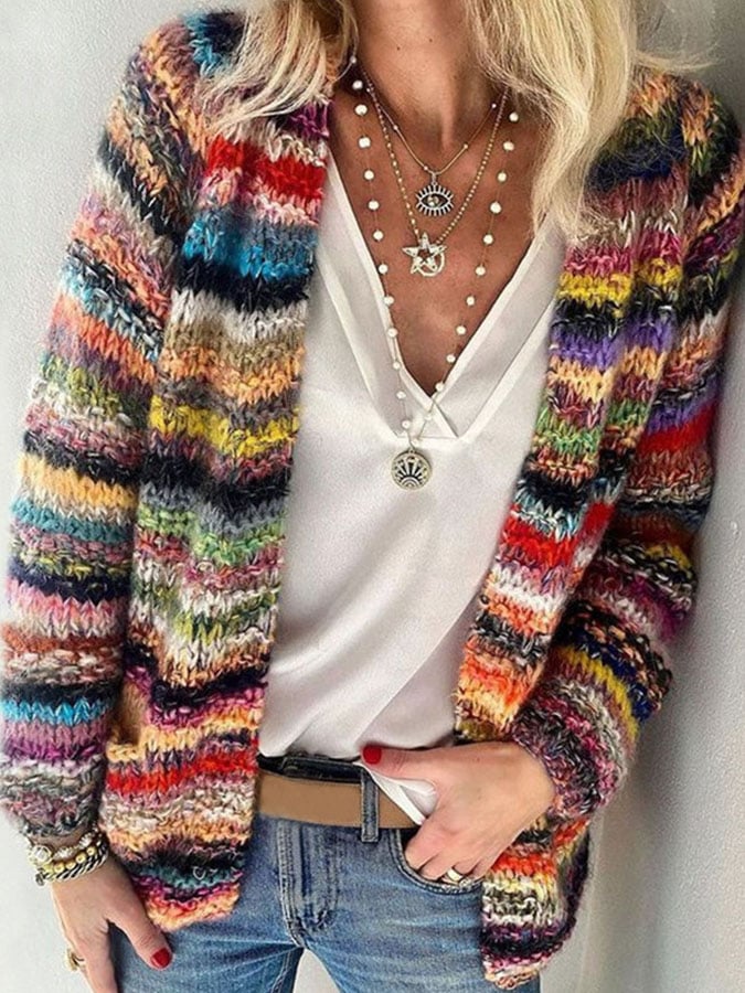 Marisol Cardigan Colourful Open Knit