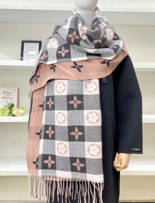 Etta Plaid Scarf Reversible Fringe