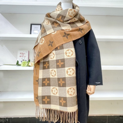Etta Plaid Scarf Reversible Fringe