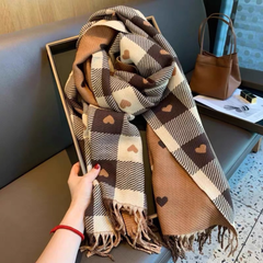 Etta Plaid Scarf Reversible Fringe