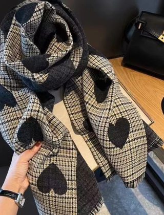 Etta Plaid Scarf Reversible Fringe