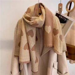 Etta Plaid Scarf Reversible Fringe