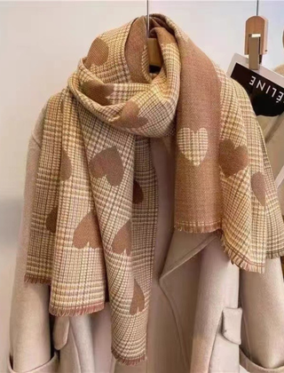 Etta Plaid Scarf Reversible Fringe