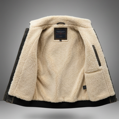 Noah | Leather Outerwear Fluffy Jacket Black
