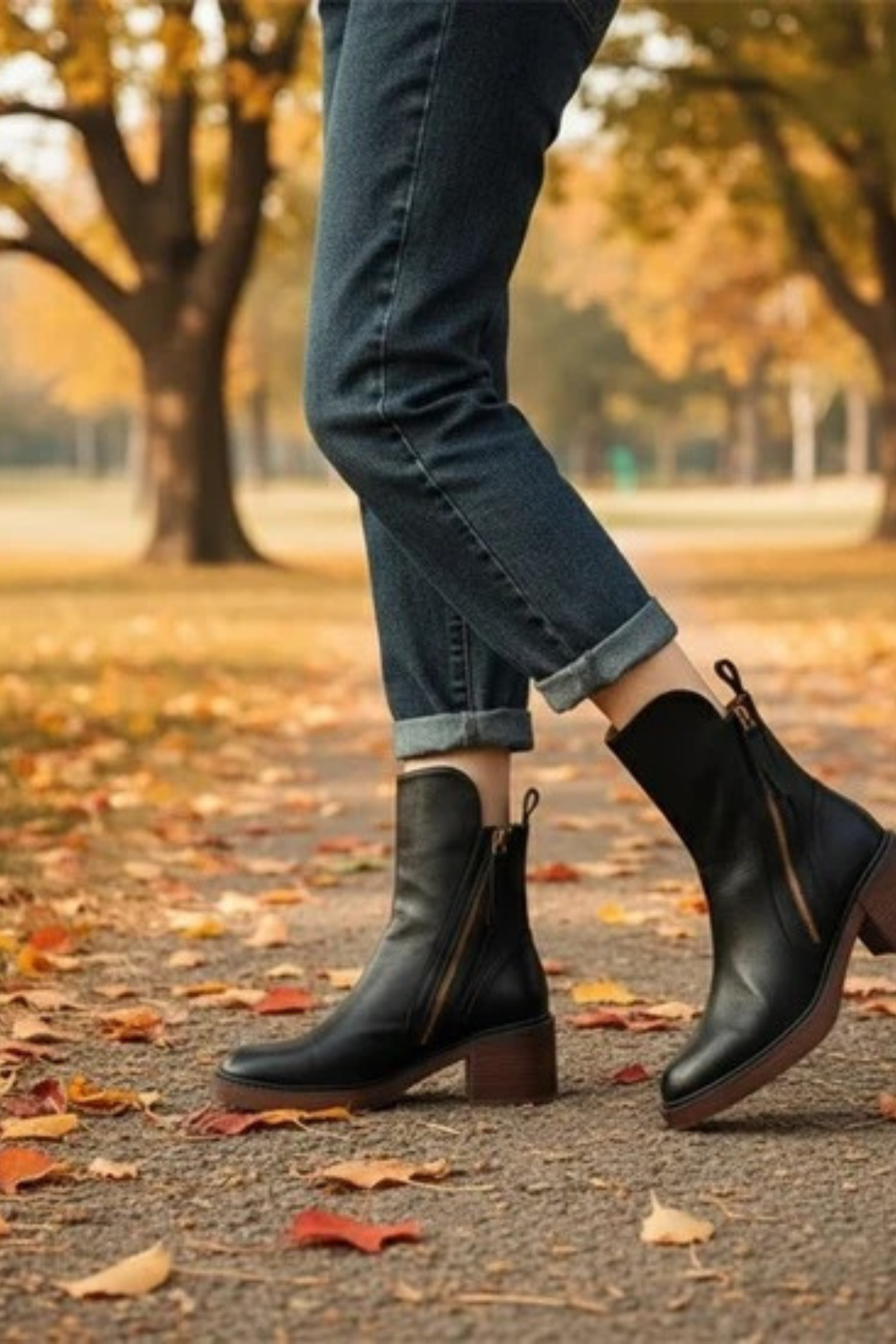 Merle | Block Heel Ankle Booties