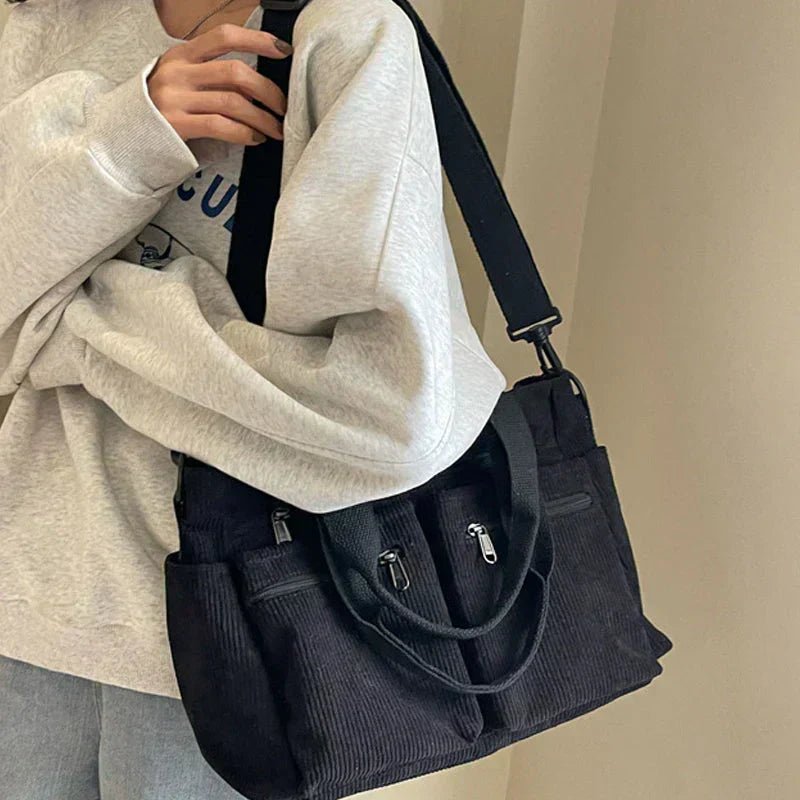 Ethan | Tote Corduroy Multi Pocket Bag