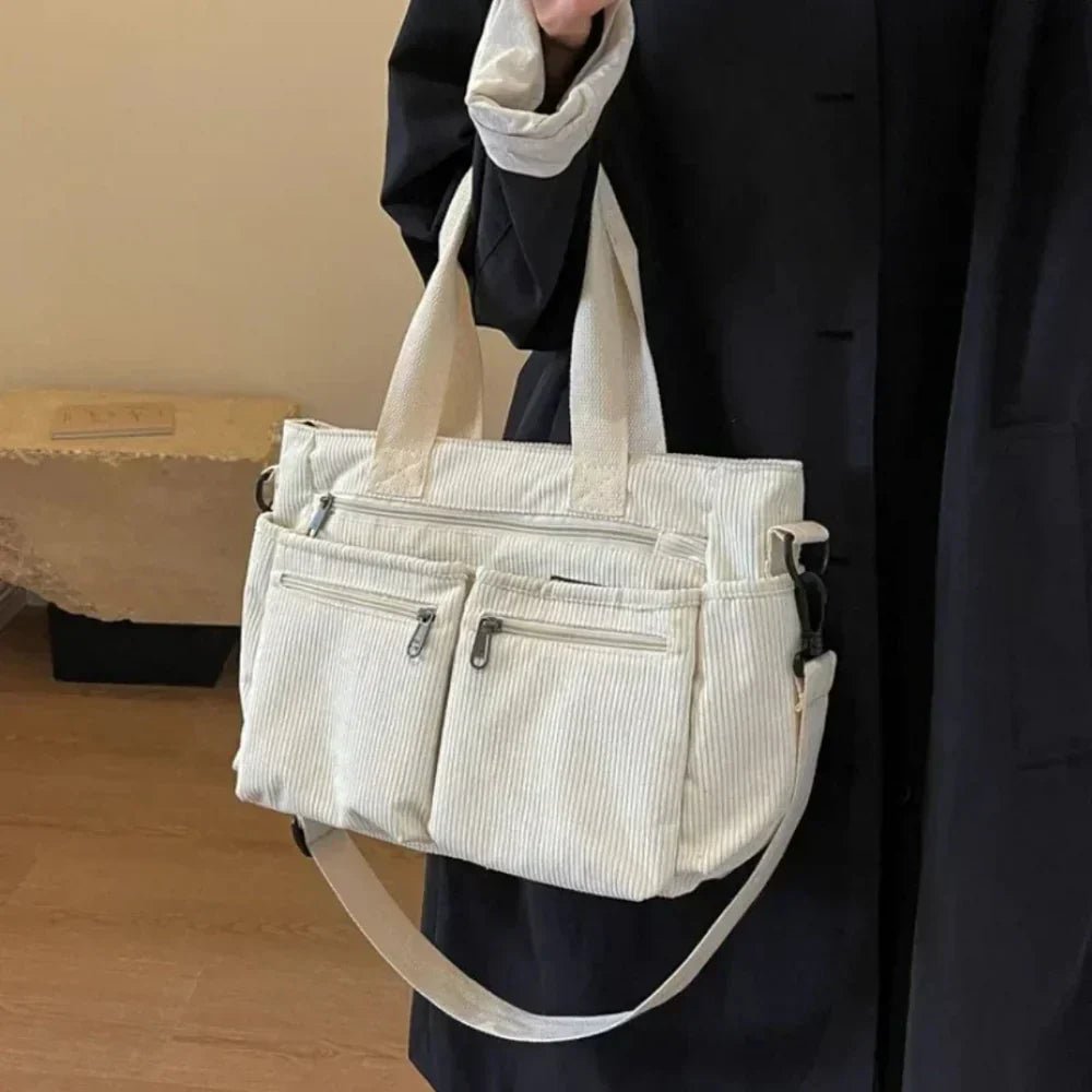Ethan | Tote Corduroy Multi Pocket Bag