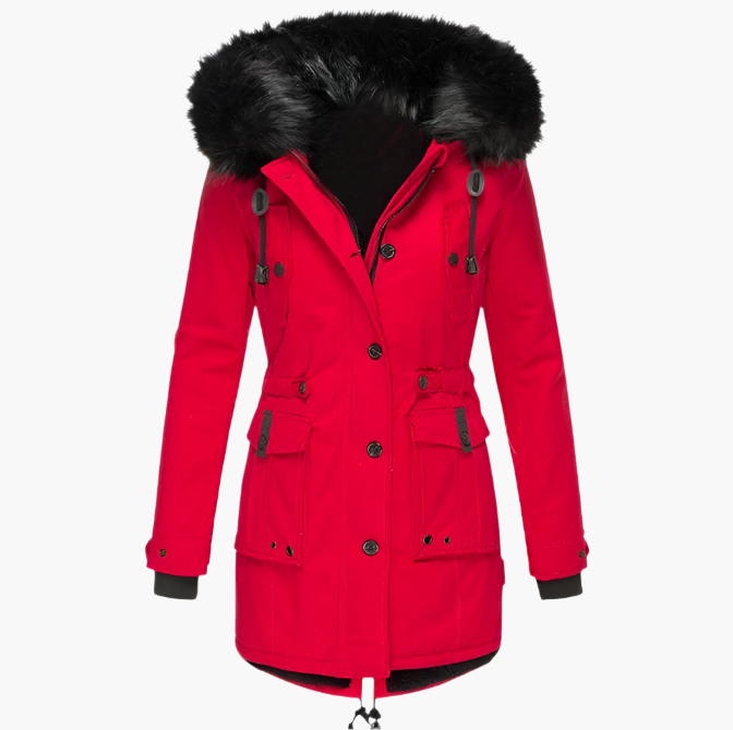 Solveig | Women's Water Resistant Winter Parka With Faux Fur Hood