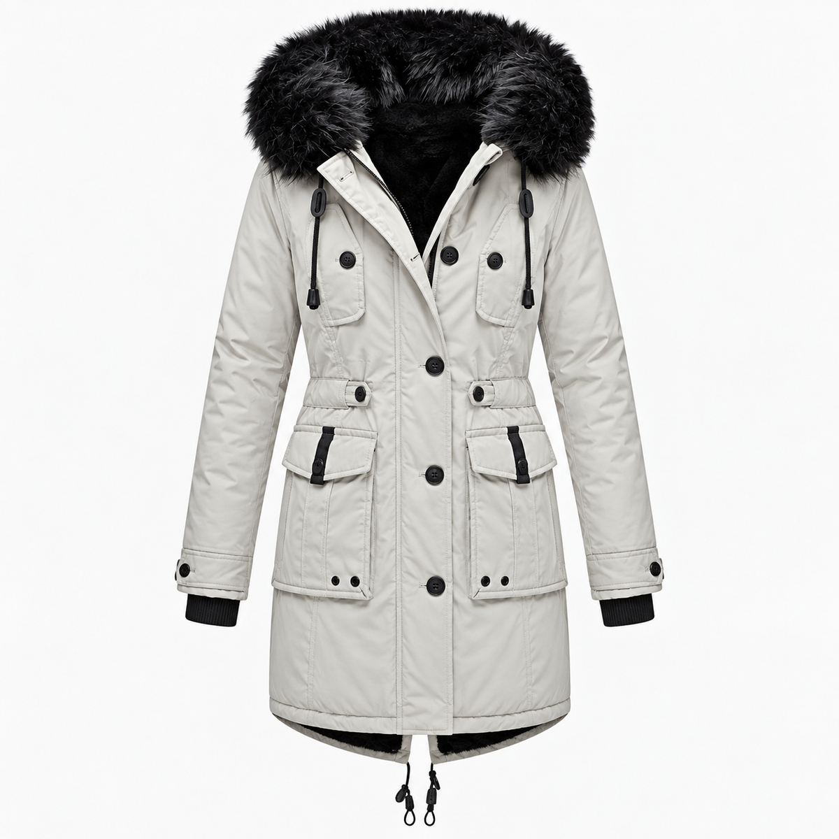 Solveig | Women's Water Resistant Winter Parka With Faux Fur Hood
