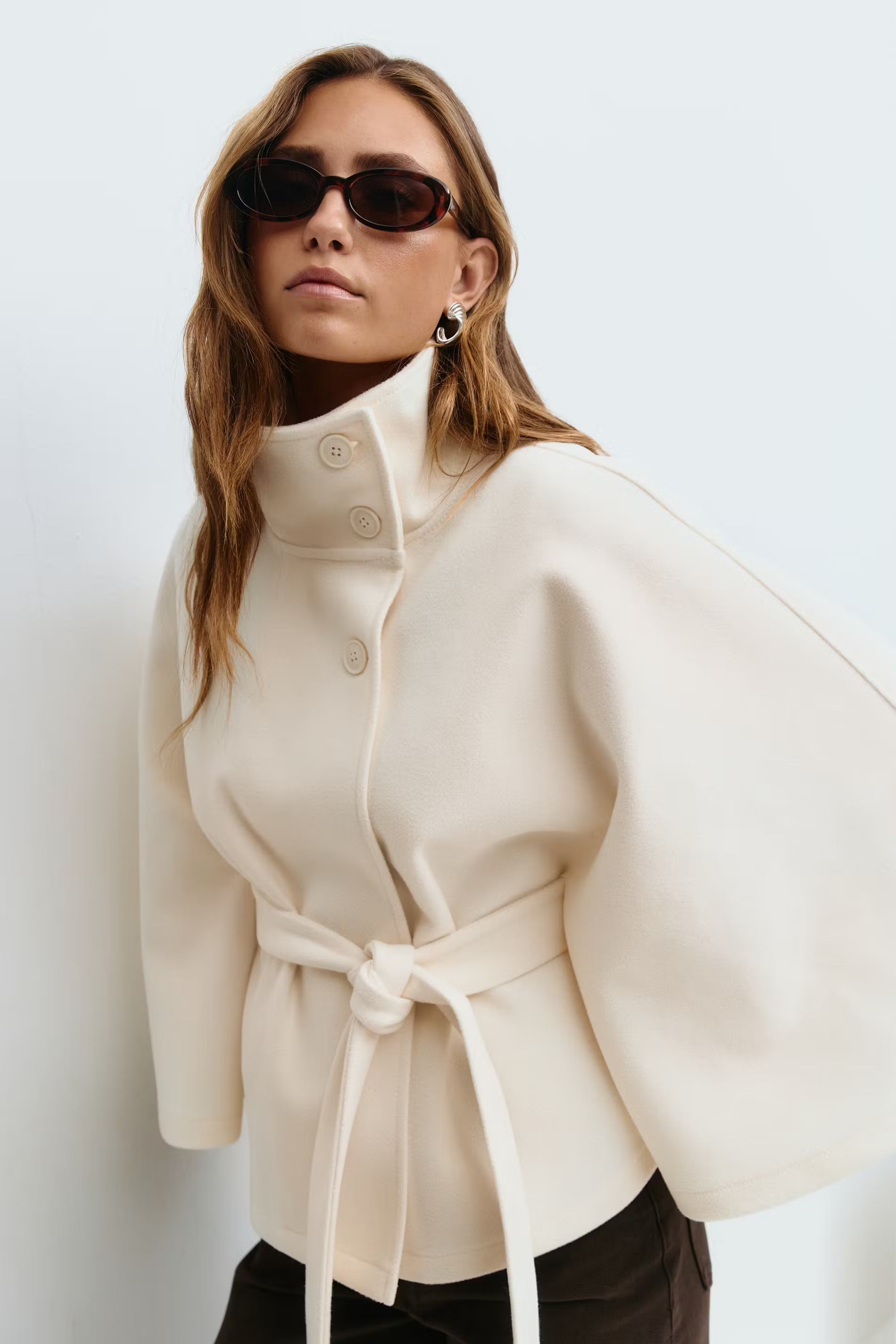Della | Belted Cape Winter Coat
