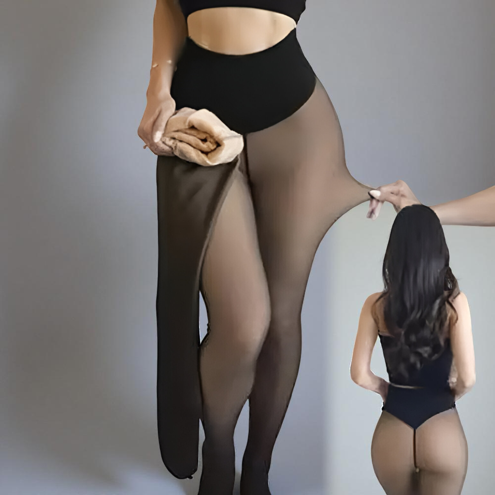 Sophie | Lined Fleece Sheer Womens Thermal Tights