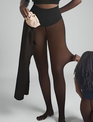 Sophie | Lined Fleece Sheer Womens Thermal Tights