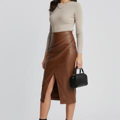Sophie | Midi Pencil Leather Skirt