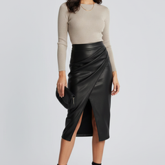 Sophie | Midi Pencil Leather Skirt
