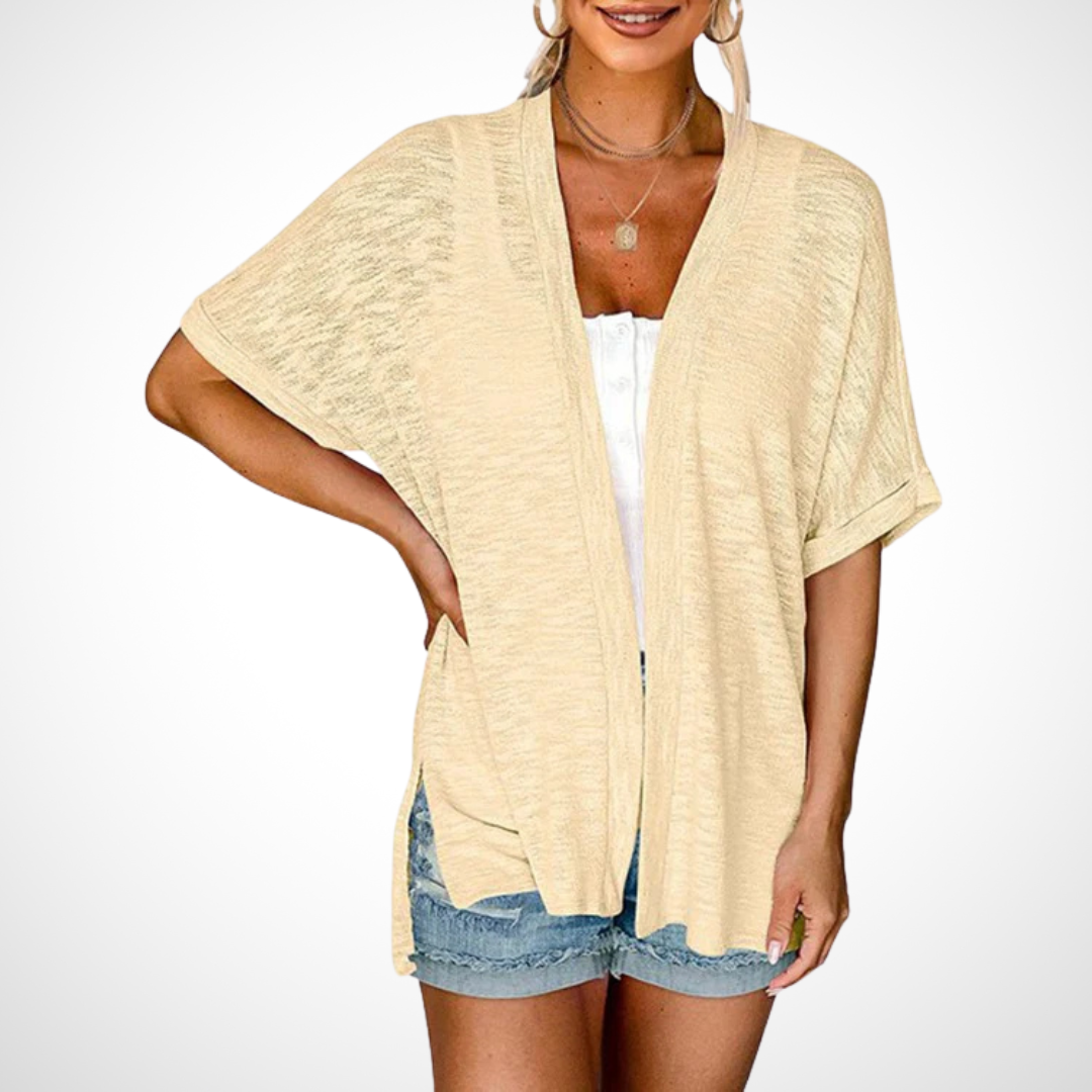 Bronwen | Short Sleeve Open Front Cardigan