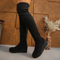 Rosalie Over The Knee Wedge Boots