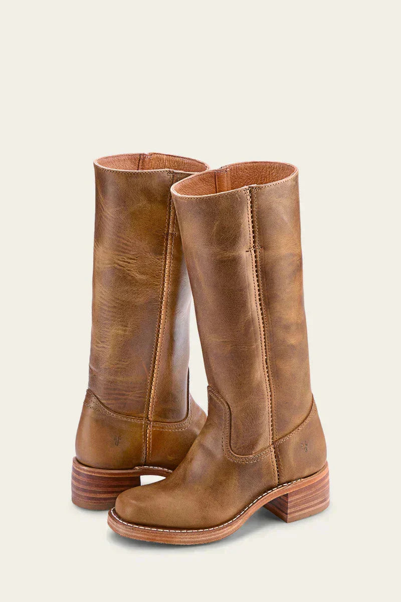 Thelma | Women's Round Toe Knee High Boots With Block Heel