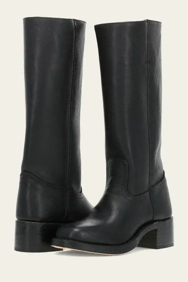 Thelma | Women's Round Toe Knee High Boots With Block Heel