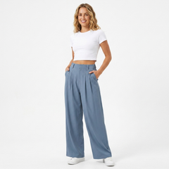 Verity | Women's High Waisted Pleated Wide Leg Pants