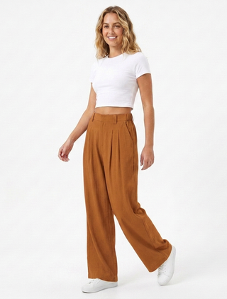 Verity | Women's High Waisted Pleated Wide Leg Pants