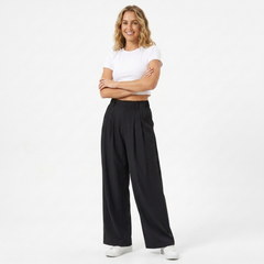 Verity | Women's High Waisted Pleated Wide Leg Pants
