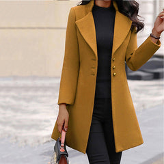 Ladies Long Wool Coat Notch Lapel - View 2