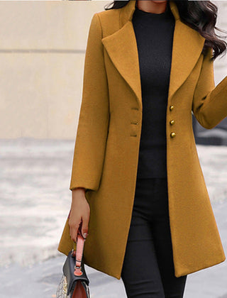 Ladies Long Wool Coat Notch Lapel - View 2